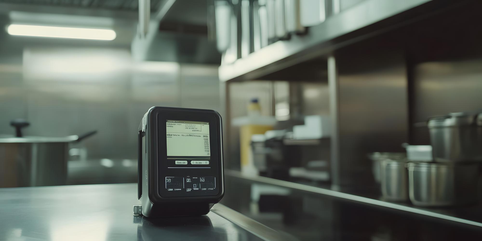 Workshop station with digital thermometer